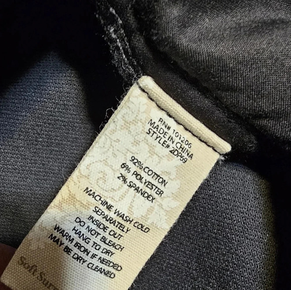 Soft Surroundings Corduroy High Waist Skinny Pants Black #2DP69 - Picture 7 of 7